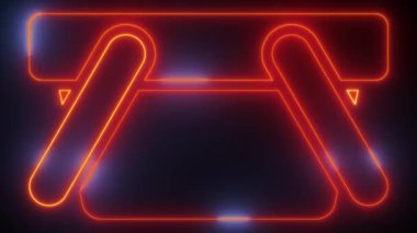 Neon Abstrakt: Kırmızı ve Mavi Sembol Şebekesi, 'Neon Abstract' ile görsellerinizi yükseltin, mavi çizgili kırmızı neon sembolleri içeren bir video