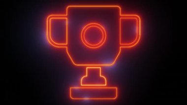 Neon Victory: Radyasyon Kırmızı Videodaki Ödül Simgeleri, 'Neon Victory' ile başarıyı kutlamak, neon kırmızı kupa simgelerinin yer aldığı bir stok videosu