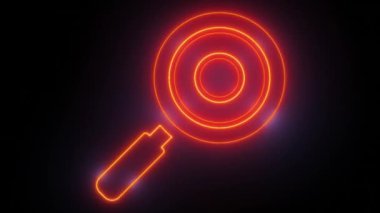 Dinamik Neon Arama Simgeleri - Dijital Analiz Animasyonu, Dijital soruşturmanın özünü bu canlı stok videoyla keşfedin, neon arama simgeleri