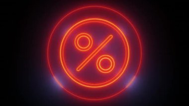 Neon İndirimli Animasyon - Yüzde Simge Döngüsü, Bu döngüsel neon indirimli animasyon ile müşterileri cezp et