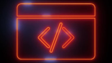 Neon Kodlama Parantezleri - Dinamik Programlama Simgesi Seti, dinamik neon kodlama parantezlerimizle teknolojik görsellerinizi yükseltin