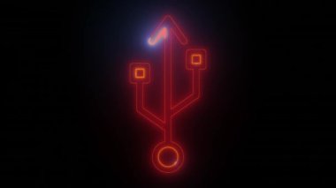 Neon Glow USB Dikey Simgeleri - Kullanıcı Tasarımı İçin Canlı Bir Dizayn, Dijital tasarımınızı bu neon ışıklı 'Kullanıcı' simgeleriyle yükseltin. UI-UX için mükemmel, her simge gölgelerde yaşam ile titreşiyor