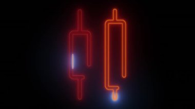 Neon Parıltısı Dikey Alan Simgesi - Modern Arayüzler için mükemmel Koyu arkaplan üzerindeki turuncu-kırmızı renkleri onu çağdaş uygulamalar veya parlak dokunuşlar eklemek isteyen web siteleri için ideal kılar
