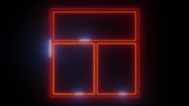 Neon Parlak Altlı Üç Izgara Simgesi - Modern Arayüzler için mükemmel Koyu arkaplan üzerindeki turuncu-kırmızı renkleri onu çağdaş uygulamalar veya parlak bir dokunuş arayan web siteleri için ideal kılar
