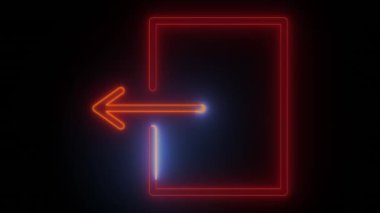 Neon Parıltısı Sol Simgesi - Modern Arayüzler için mükemmel koyu arkaplandaki turuncu-kırmızı renkleri onu çağdaş uygulamalar veya parlak dokunuşlar arayan web siteleri için ideal kılıyor