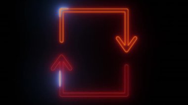 Neon Parıltısı Tazeleme Simgesi - Modern Arayüzler için mükemmel Koyu bir arkaplan üzerindeki turuncu-kırmızı renkleri onu modern uygulamalar ya da parlak dokunuşlar yapmak isteyen web siteleri için ideal kılar