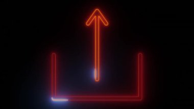 Neon Parıltısı Gönderme Simgesi - Modern Arayüzler için mükemmel Koyu arkaplandaki turuncu-kırmızı renkleri onu çağdaş uygulamalar veya parlak dokunuşlar eklemek isteyen web siteleri için ideal kılar