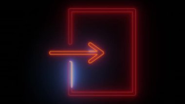 Neon Parıltısı Sağ Simgesi - Modern Arayüzler için mükemmel Koyu bir arkaplan üzerindeki turuncu-kırmızı renkleri onu çağdaş uygulamalar veya parlak dokunuşlar arayan web siteleri için ideal kılar