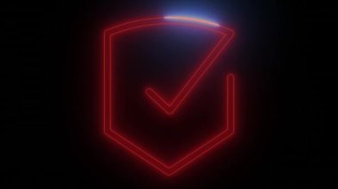 Neon Parıltısı Korumalı Kalkan Simgesi - Modern Arayüzler için mükemmel Koyu renkli turuncu arkaplan renkleri onu çağdaş uygulamalar veya parlak dokunuşlar eklemek isteyen web siteleri için ideal kılar