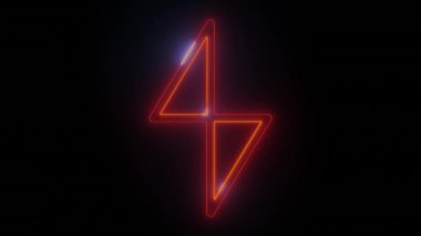 Neon Parıltısı Enerji Simgesi - Modern Arayüzler için mükemmel Koyu arkaplandaki turuncu-kırmızı renkleri onu modern uygulamalar veya parlak dokunuşlar eklemek isteyen web siteleri için ideal kılar