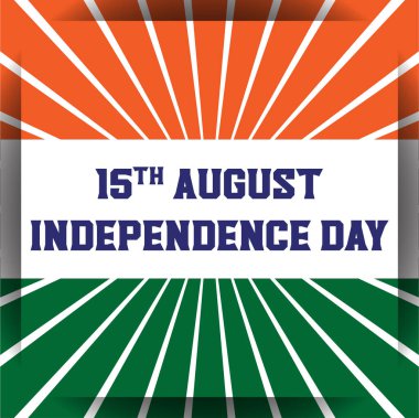 Hindistan 'ın özgürlüğünü bu dinamik vektörle kutlayalım. 15 Ağustos anısına, üç renkli bayrak ve yeşil ışınlar eşliğinde..