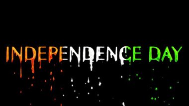 Renkli Damlayan Yıldönümü Metni 'Bağımsızlık Günü' - Dinamik Kutlama Görüntüsü, Vatansever temalar veya kültürel sergiler için mükemmel.