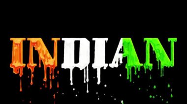 Canlı 'Hint Metni' Drip Animasyonu - Vatansever Stok Videosu. Vatansever temalar ya da kültürel gösteriler için mükemmel..