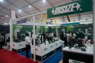 Rajkot, Gujarat, Hindistan. 27 Eylül 2024. Insize India standının yakın plan görüntüsü, Rajkot Machine Tools 2024.