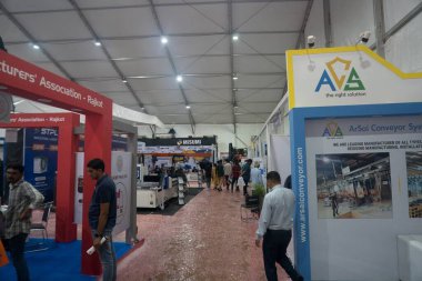 Rajkot, Gujarat, India. 27th September, 2024. Street view near ar sai stall, Rajkot Machine Tools Show 2024. clipart