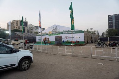 Preparation of Agri World Expo 2024 second dome. Rajkot, Gujarat, India. 19th December, 2024.  clipart