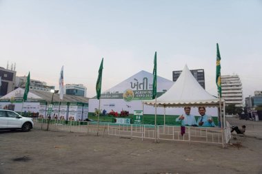 Preparation of Cross View of Agri World Expo 2024 Dome three. Rajkot, Gujarat, India. 19th December, 2024.  clipart