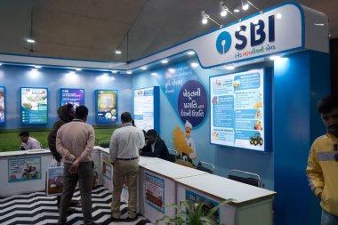 Agri World Expo 2024, SBI Bank Stall. Rajkot, Gujarat, India. 20th December, 2024.  clipart