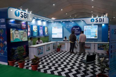 Agri World Expo 2024, SBI Bank Stall. Rajkot, Gujarat, India. 20th December, 2024. clipart