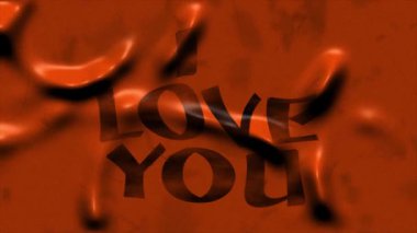 Dinamik Akışkan Arkaplanda ortaya çıkan 'Seni seviyorum' metniyle Sıvı Hareketi Büyüleyici