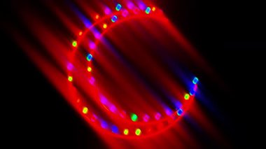 Neon İzli Dönen RGB Hilal Işık Halkası