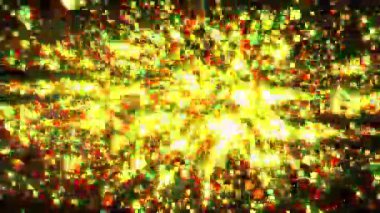 Belirgin Kırmızı WARM Metnini Gösteren Canlı Parçacık Patlaması Animasyonu - Başlıklar, Girişler veya Efektler için Soyut Arkaplan Videosu Bağlanıyor