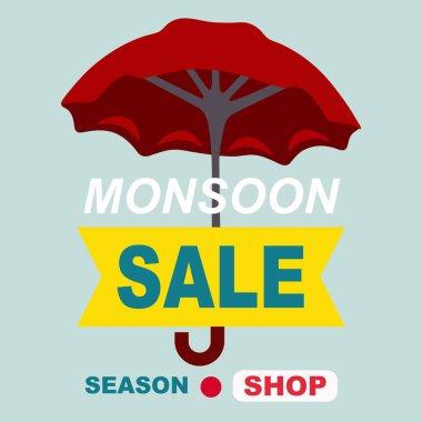 Dinamik yağmur damlası aksanlı tropikal alışveriş tanıtımı grafiği.