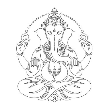 Lord Ganesha 'nın zarif çizgisi, bilgeliği, korumayı ve geleneksel Hindu ikonografisindeki manevi nimetleri sembolize ediyor..