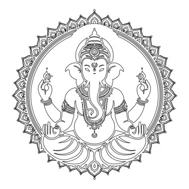 Geleneksel olarak Hindu ikonografisinde kullanılan bu zarif çizgi, Tanrı Ganesha 'yı düşünceli bir şekilde tasvir eder. Korunma, bilgelik ve ruhani kutsama anlamına gelir..