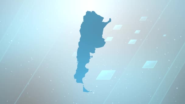 Argentina Land Karta Bakgrund Öppnare Fungerar Med Alla Redigeringsprogram Lämplig — Stockvideo