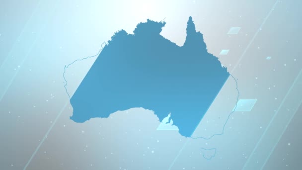 Australia Country Map Background Opener Works All Editing Programs Suitable — стокове відео