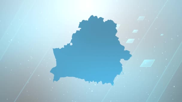 Belarus Country Map Background Opener Trabalha Com Todos Programas Edição — Vídeo de Stock