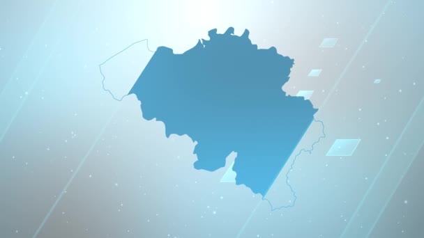 Belgio Country Map Background Opener Lavora Con Tutti Programmi Editing — Video Stock