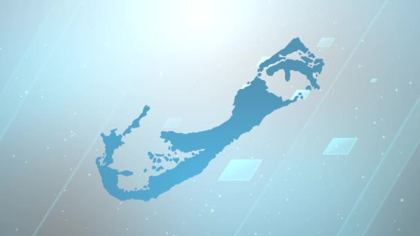 Bermuda Country Map Background Opener Funciona Con Todos Los Programas — Vídeo de stock
