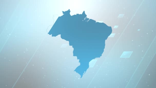 Βραζιλία Χώρα Χάρτης Φόντο Opener Λειτουργεί Όλα Προγράμματα Επεξεργασίας Κατάλληλο — Αρχείο Βίντεο