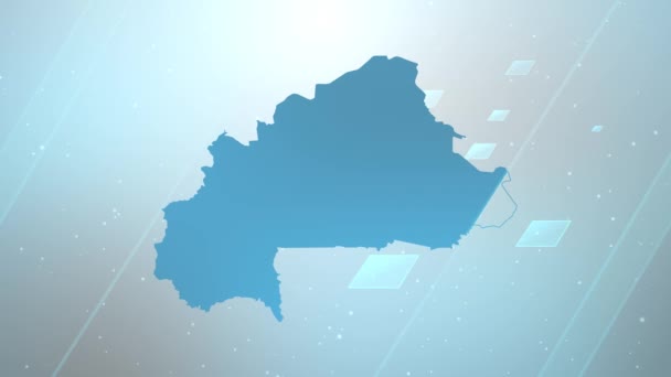 Burkina Faso Country Map Abrefondos Funciona Con Todos Los Programas — Vídeo de stock