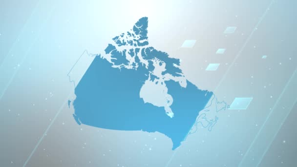 Canada Land Kaart Achtergrond Opener Werkt Met Alle Editing Programma — Stockvideo