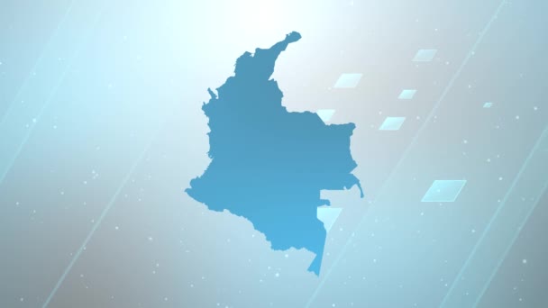 Colombia Country Map Background Opener Funciona Con Todos Los Programas — Vídeo de stock