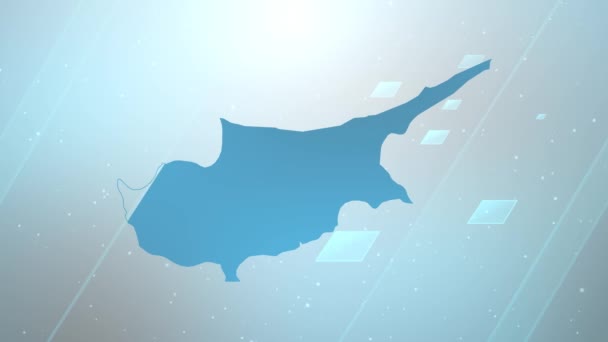 Cyprus Land Kaart Achtergrond Opener Werkt Met Alle Editing Programma — Stockvideo