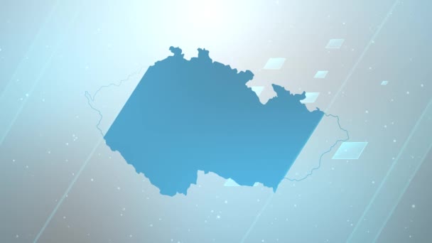 Czechia Country Map Background Opener Práce Všemi Editačními Programy Vhodné — Stock video
