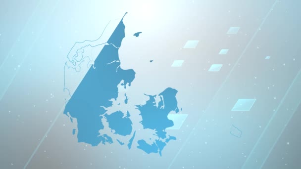 Δανία Χώρα Χάρτης Ιστορικό Opener Λειτουργεί Όλα Προγράμματα Επεξεργασίας Κατάλληλο — Αρχείο Βίντεο