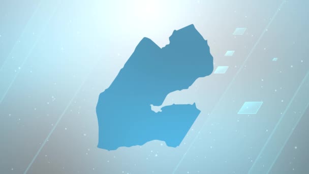 Djibouti Country Map Abrefondos Funciona Con Todos Los Programas Edición — Vídeos de Stock