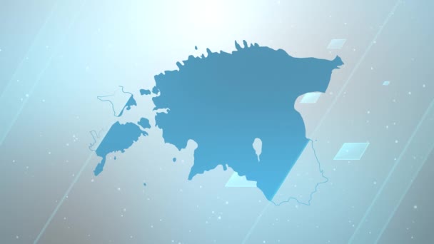 Estonia Kraj Mapa Kontekst Opener Pracuje Wszystkimi Programami Edycyjnymi Nadaje — Wideo stockowe