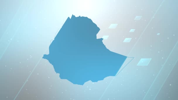 Ethiopia Country Map Background Opener Funciona Con Todos Los Programas — Vídeos de Stock