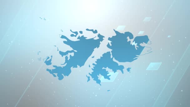 Falklandy Country Map Opener Współpracuje Wszystkimi Programami Edycyjnymi Nadaje Się — Wideo stockowe