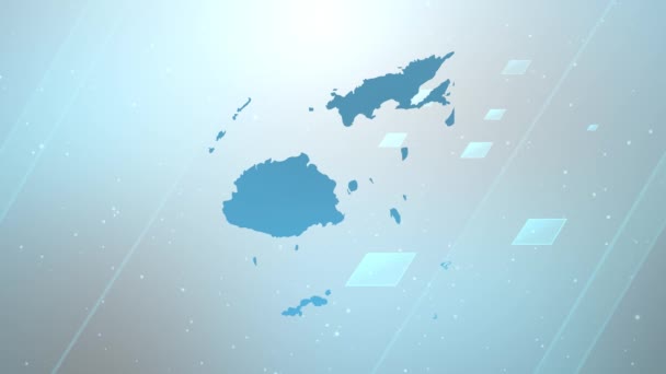 Fiji Country Map Background Opener Funciona Con Todos Los Programas — Vídeo de stock