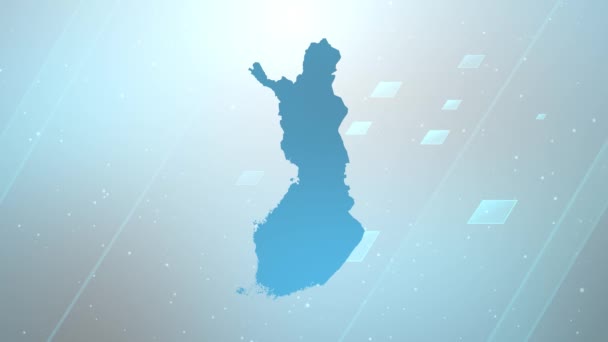 Finlandia Kraj Mapa Kontekst Opener Współpracuje Wszystkimi Programami Edycyjnymi Nadaje — Wideo stockowe