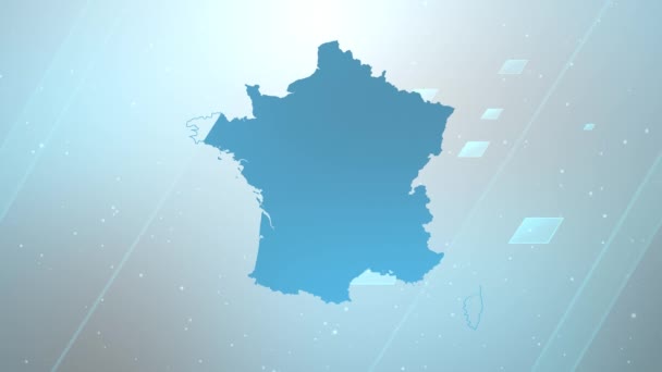 Γαλλία Χώρα Χάρτης Ιστορικό Opener Λειτουργεί Όλα Προγράμματα Επεξεργασίας Κατάλληλο — Αρχείο Βίντεο