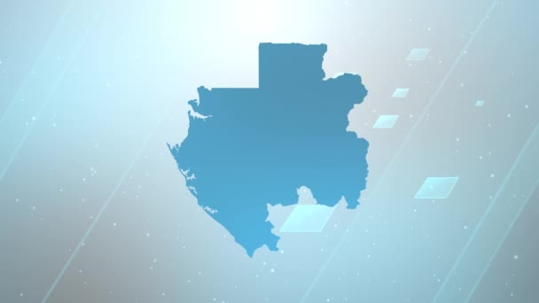 Gabón Country Map Background Opener Funciona Con Todos Los Programas — Vídeo de stock