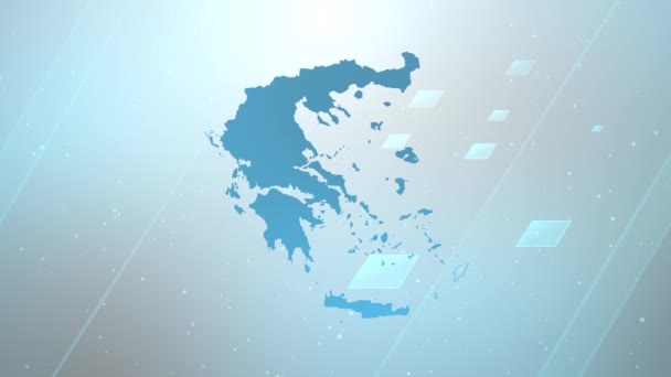 Greece Country Map Background Opener Λειτουργεί Όλα Προγράμματα Επεξεργασίας Κατάλληλο — Αρχείο Βίντεο